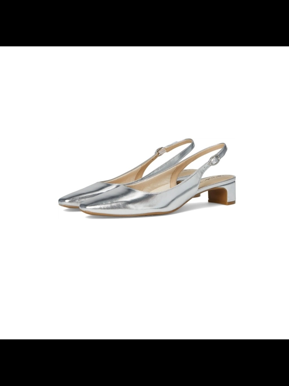 *LifeStride* Lorena Slingback Pump with Side Buckles in Silver Women Size 7
